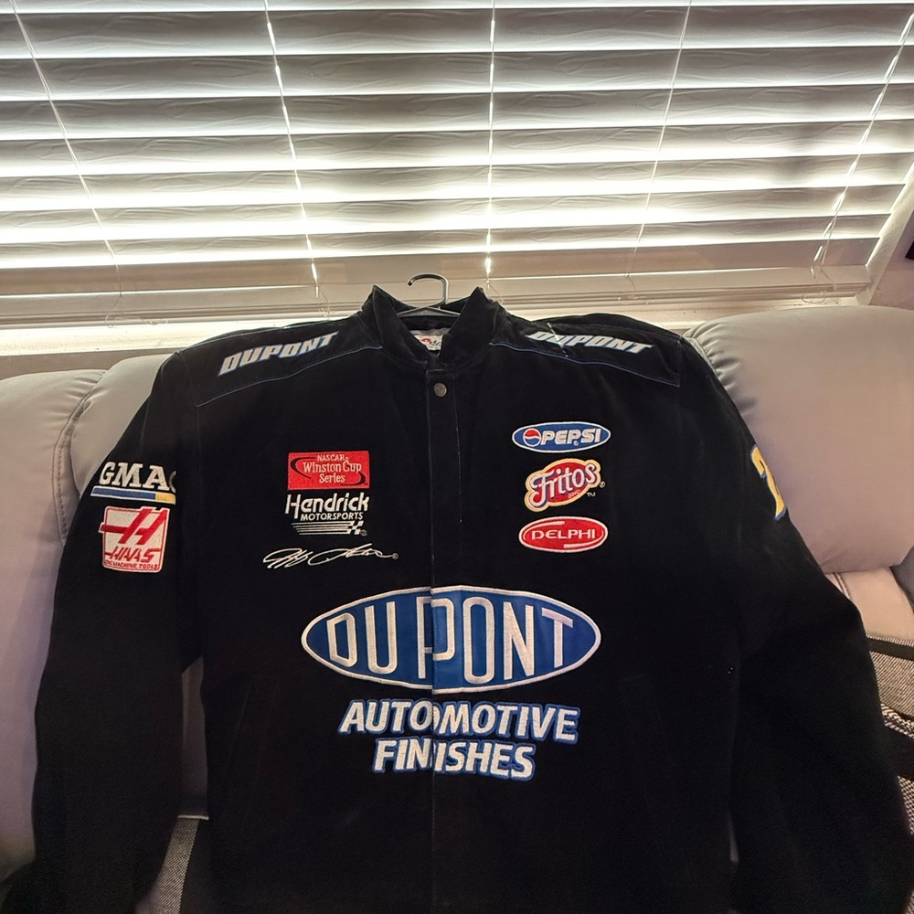 Black Racing Jacket with Automotive Finishes Logos
